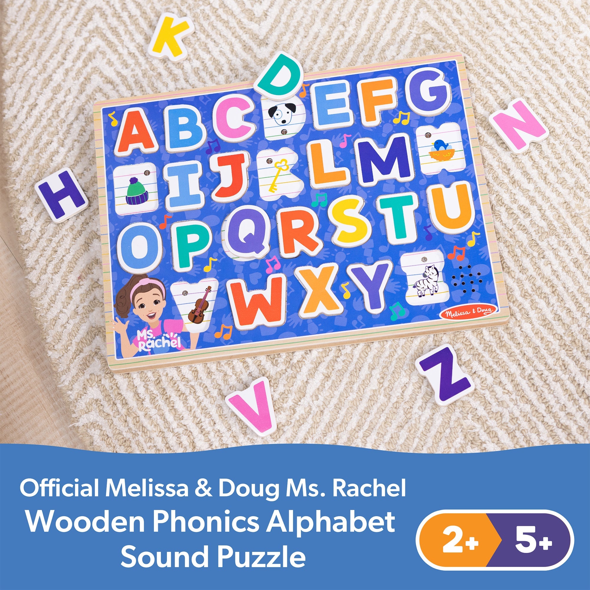 Ms. Rachel™ Wooden Phonics Alphabet Sound Puzzle - 26 Pieces