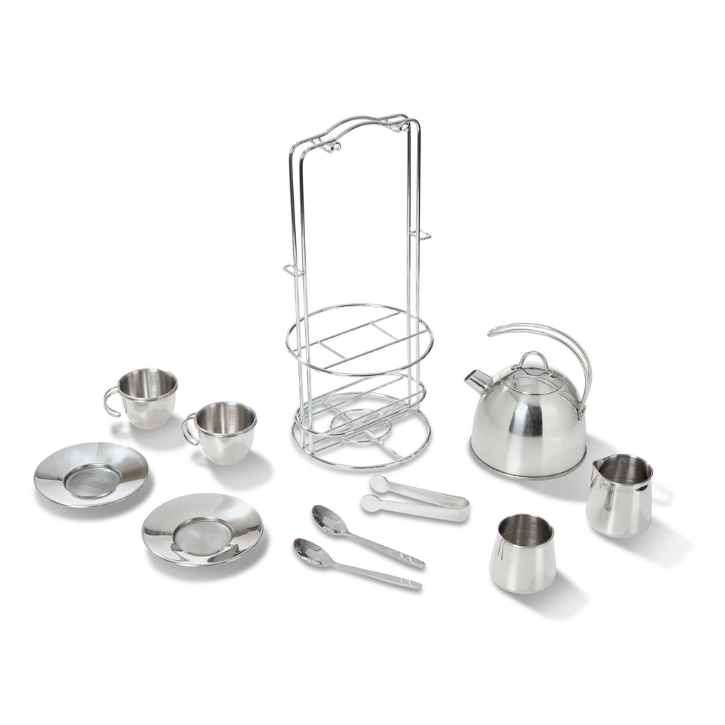 Stainless Steel Tea Set with Storage Stand