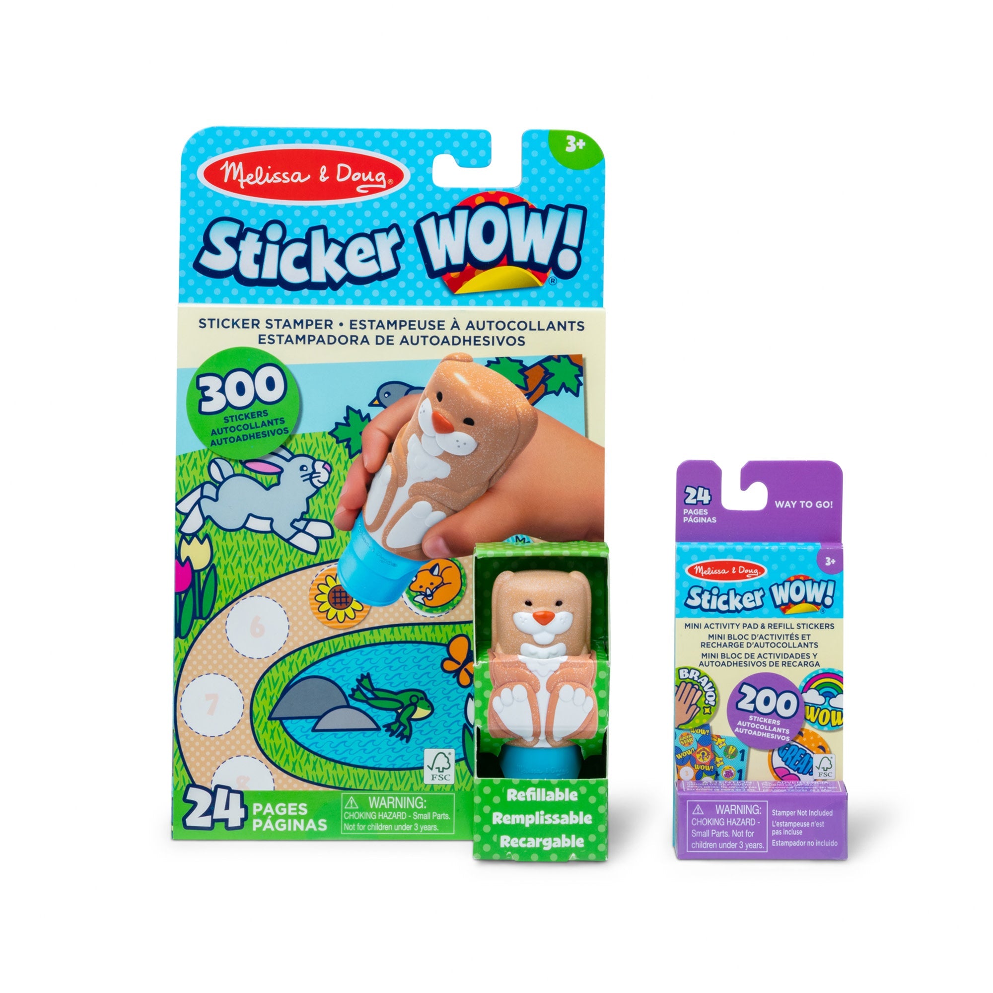 Sticker WOW!™Bunny Bundle: Activity Pad & Sticker Stamper + Mini Activity Pad and 200 Refill Stickers