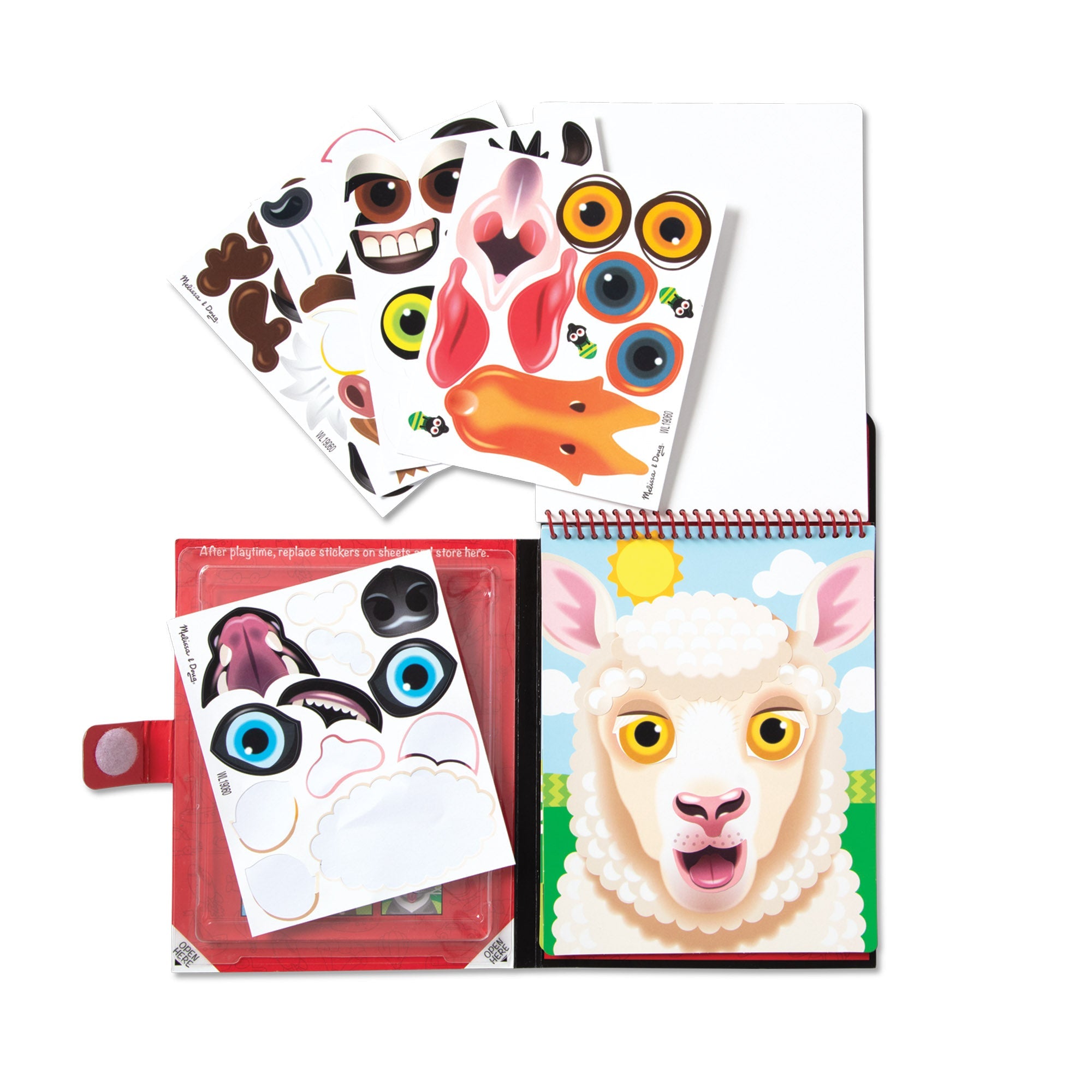 Make-a-Face – Farm Reusable Sticker Pad – On the Go Travel Activity