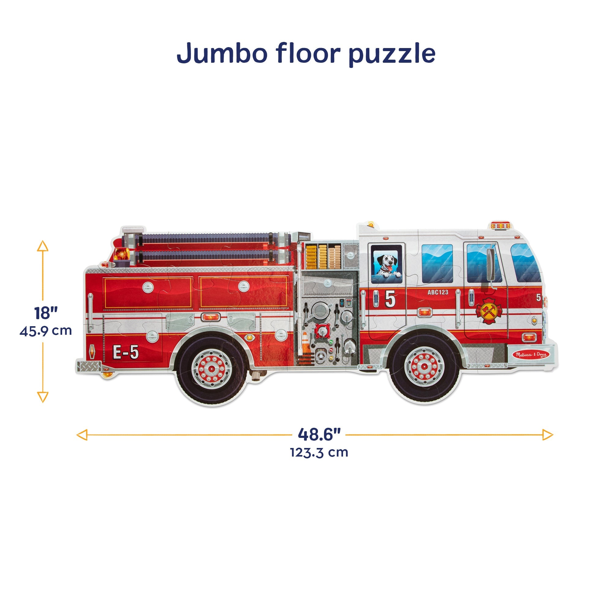 Giant Fire Truck Floor Puzzle - 24 Pieces