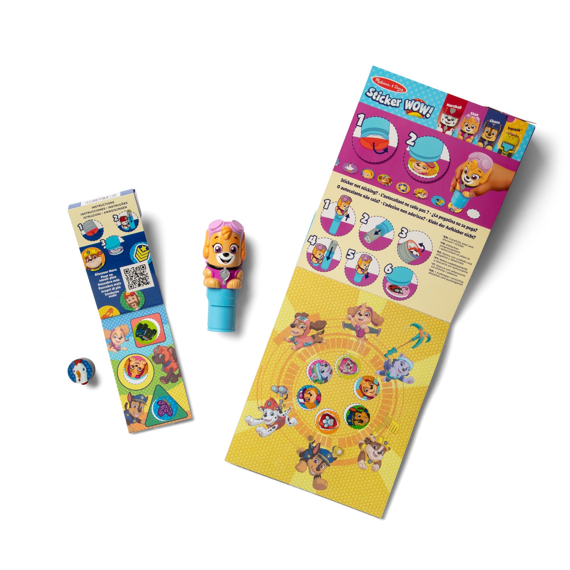 Sticker WOW!™ PAW Patrol Skye Bundle: Activity Pad & Sticker Stamper + Mini Activity Pad and 200 Refill Stickers