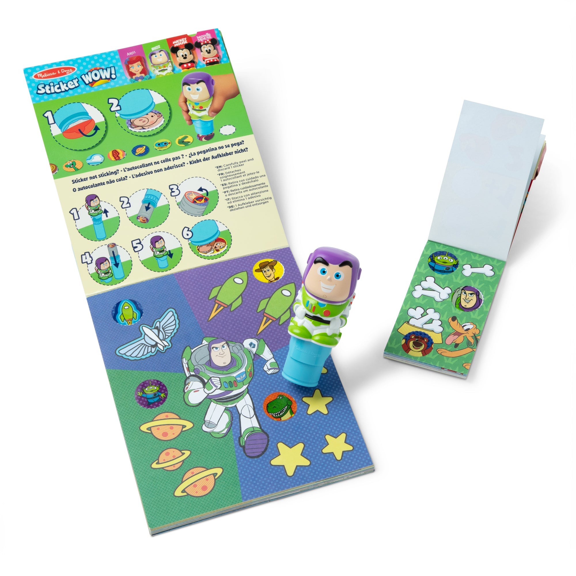 Sticker WOW!™ Disney Toy Story Buzz Lightyear Bundle: Activity Pad & Sticker Stamper + Mini Activity Pad and 200 Refill Stickers