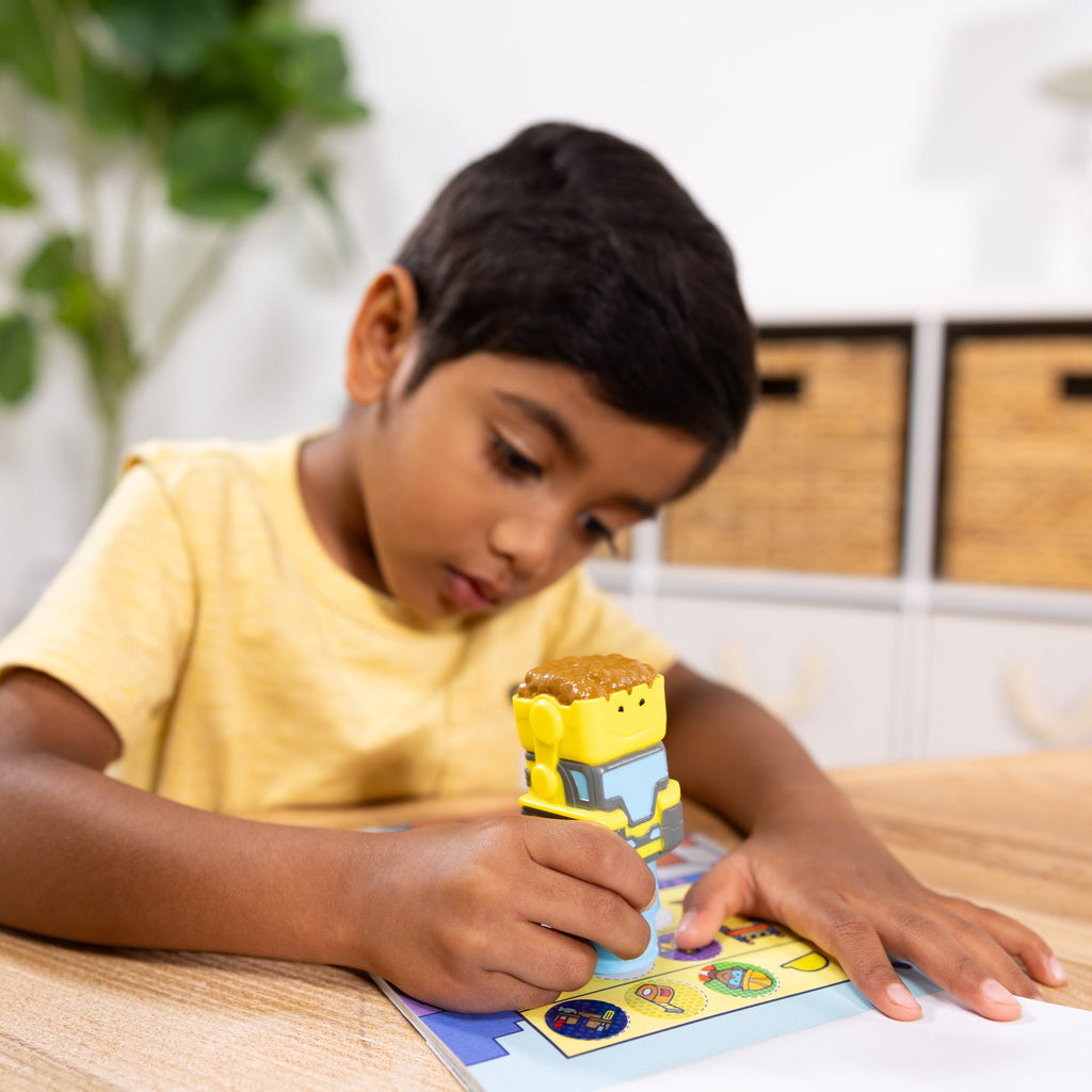 Sticker WOW!™ Bulldozer Bundle: Activity Pad & Sticker Stamper + Mini Activity Pad and 200 Refill Stickers