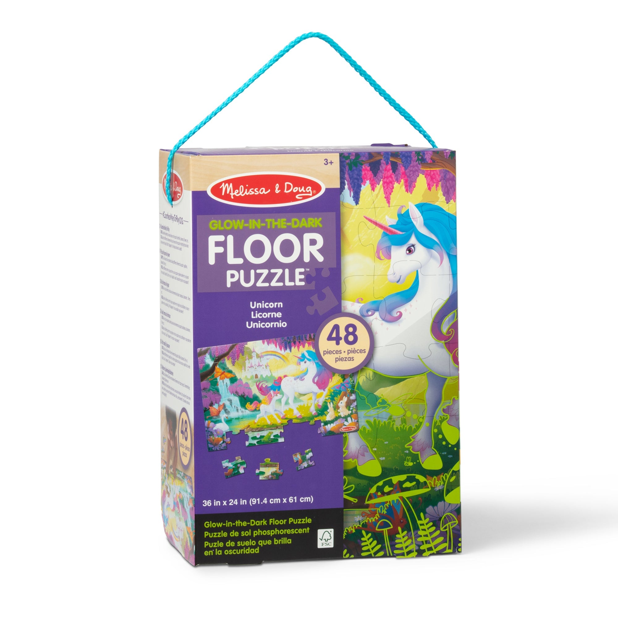 Glow-in-the-Dark Unicorn Floor Puzzle - 48 Pieces
