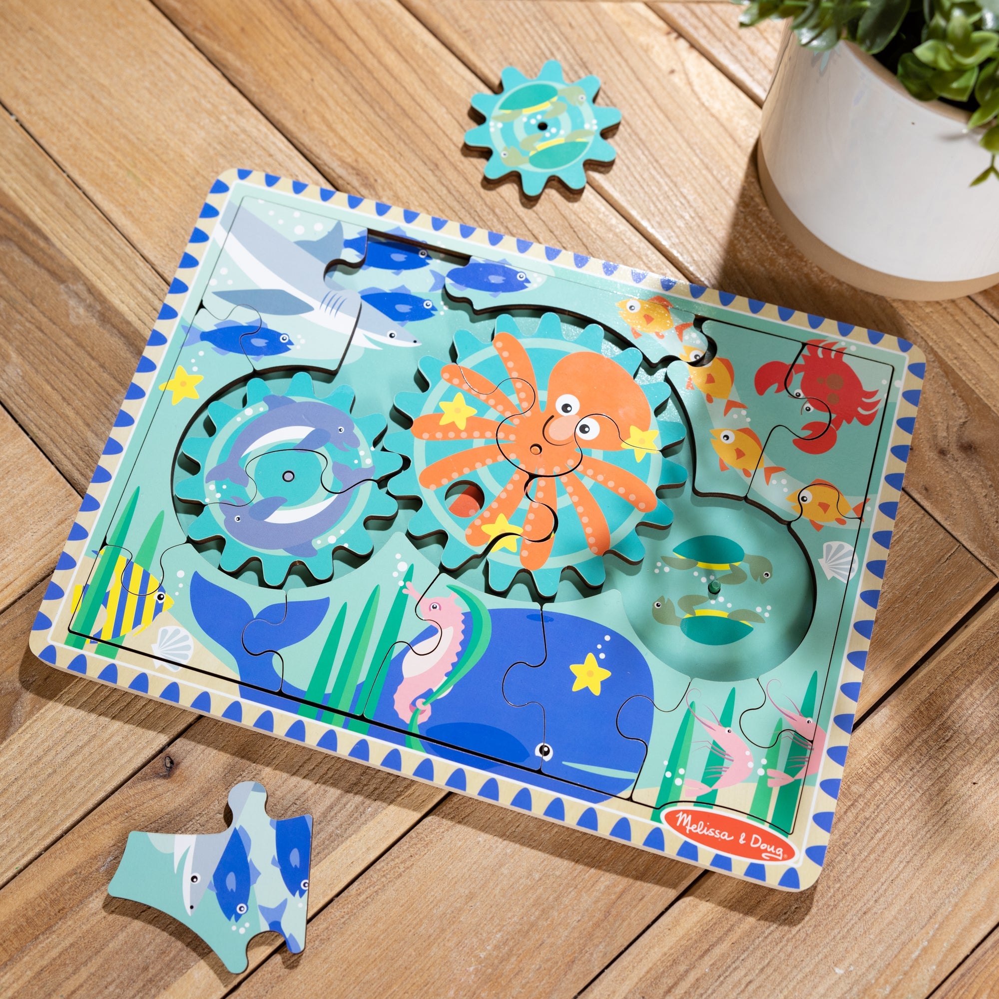 Wooden Underwater Gear Puzzle – 18 Pieces