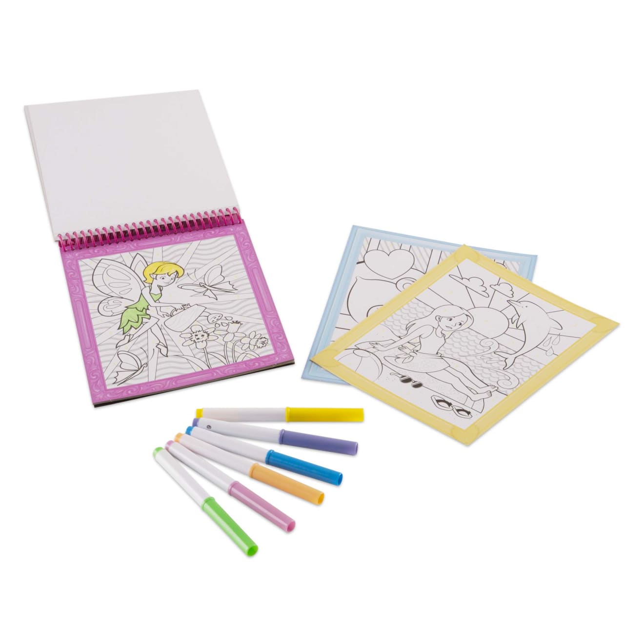 On the Go Color by Numbers Kids' Design Boards With 6 Markers - Unicorns, Ballet, Kittens, and More