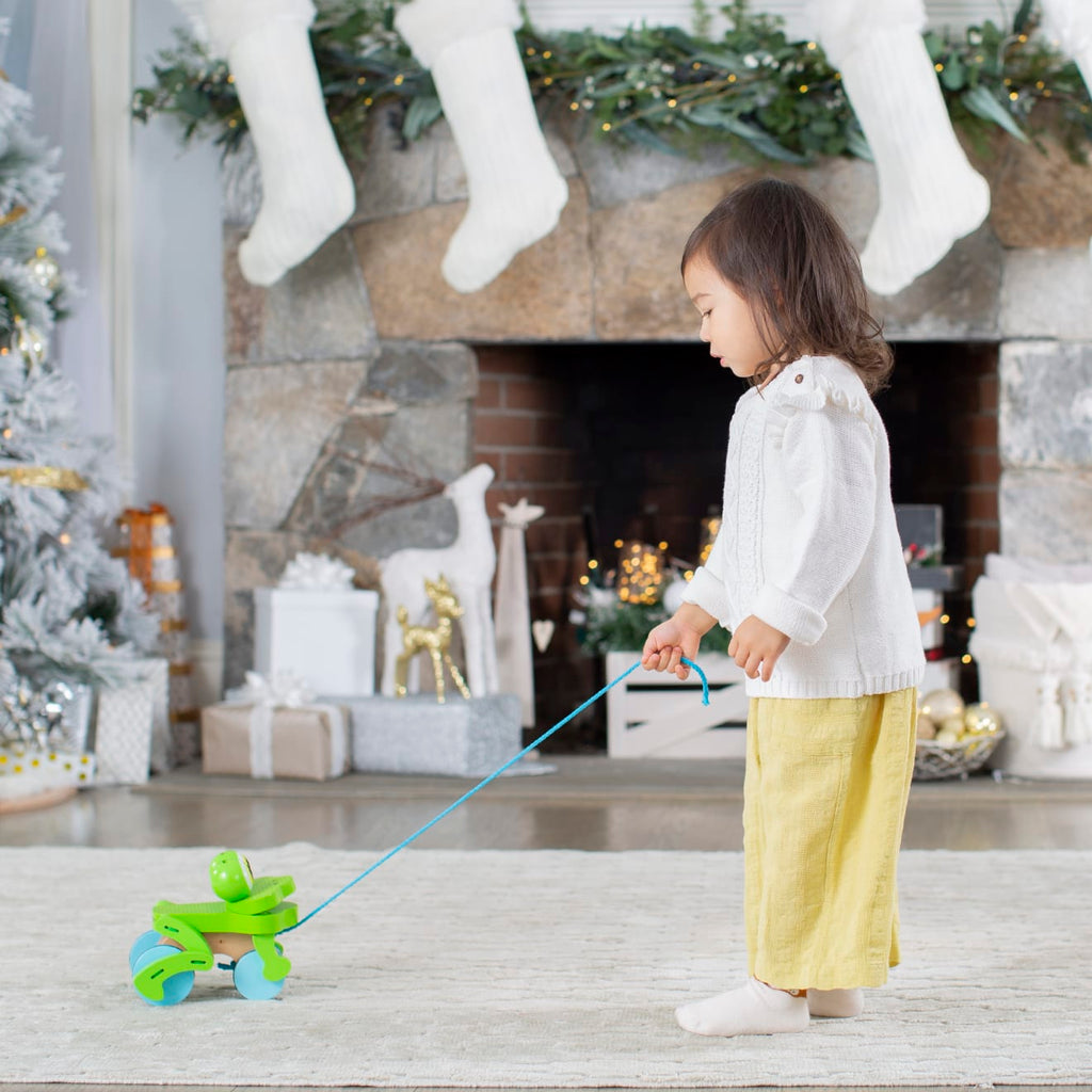 First Play Frolicking Frog Wooden Pull Toy