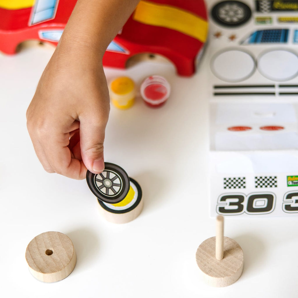 Decorate-Your-Own Wooden Race Car