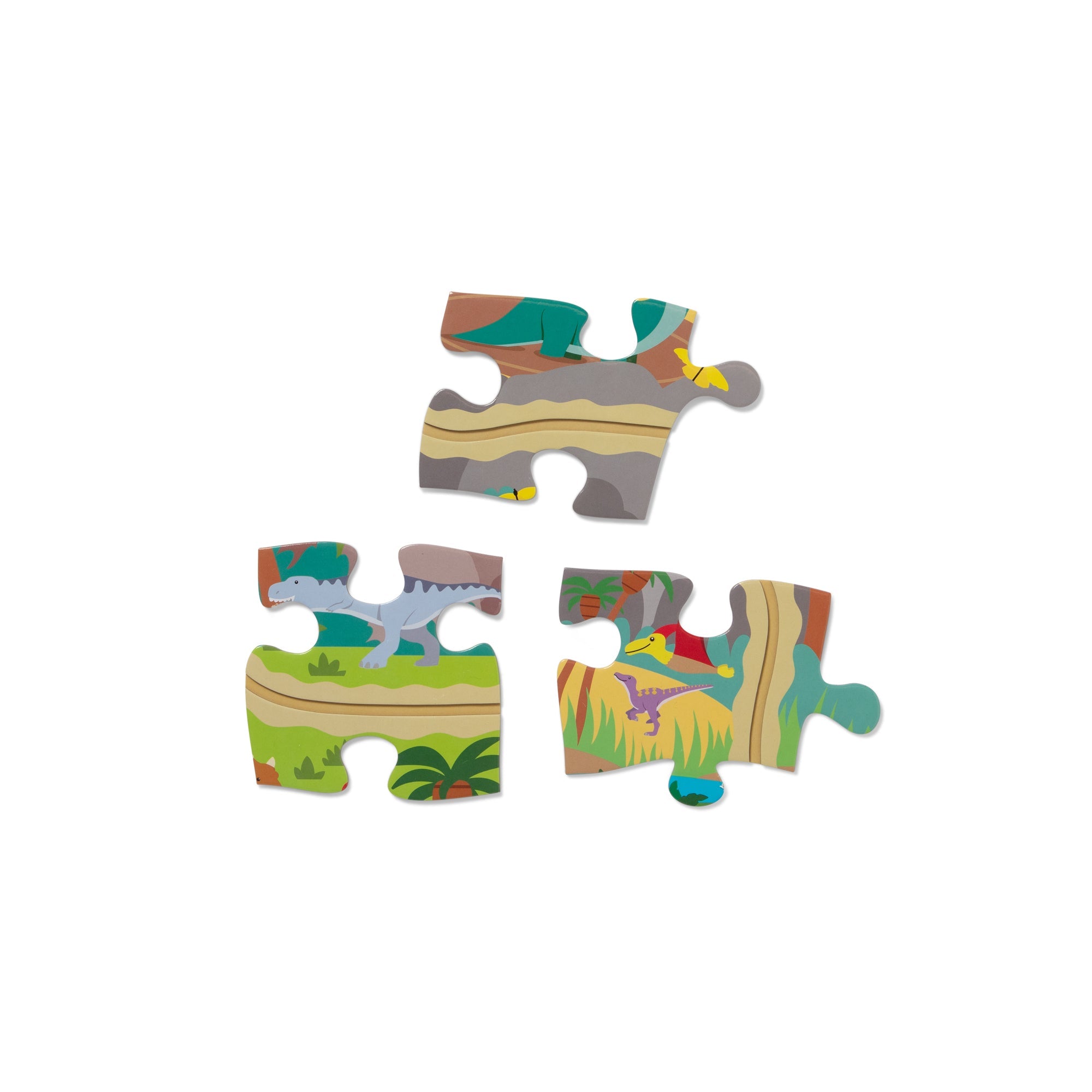 Dinosaur Adventure Tracks Floor Puzzle – 48 Pieces + 2 Wind-Up Dinosaurs