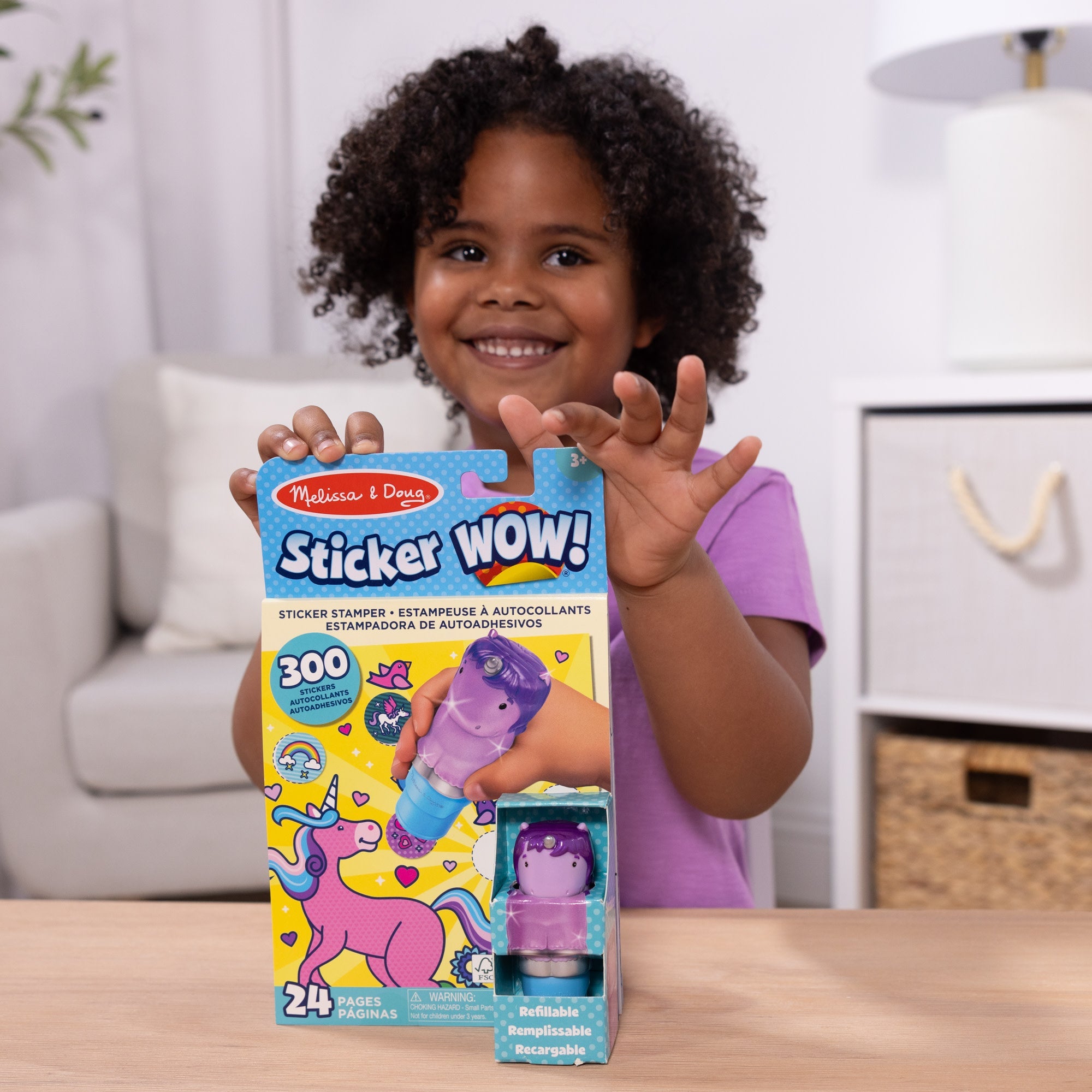 Sticker WOW!™ Purple Unicorn Bundle: Activity Pad & Sticker Stamper + Mini Activity Pad and 200 Refill Stickers