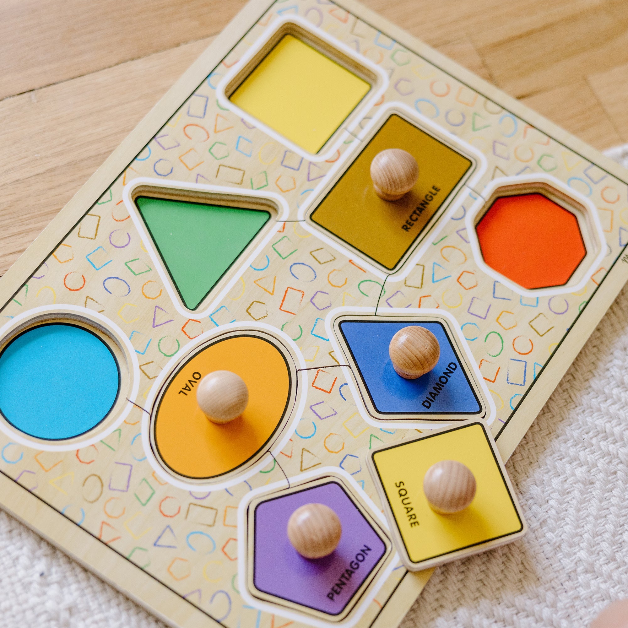Geometric Shapes Deluxe Jumbo Peg Puzzle - 8 Pieces