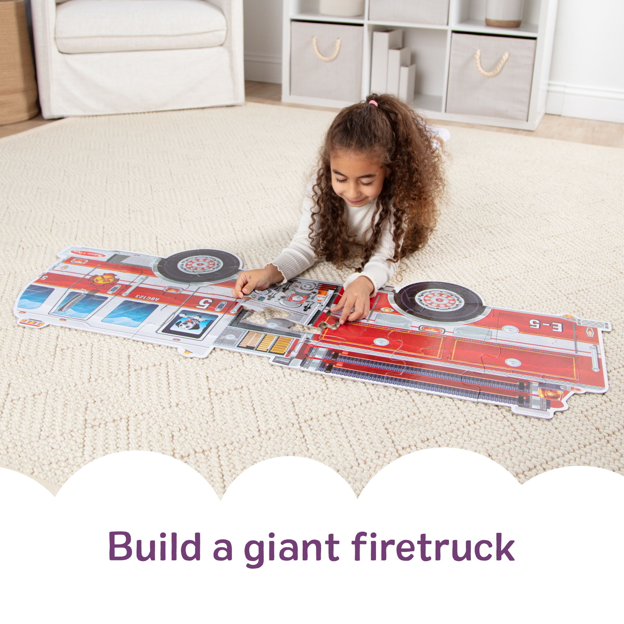 Giant Fire Truck Floor Puzzle - 24 Pieces