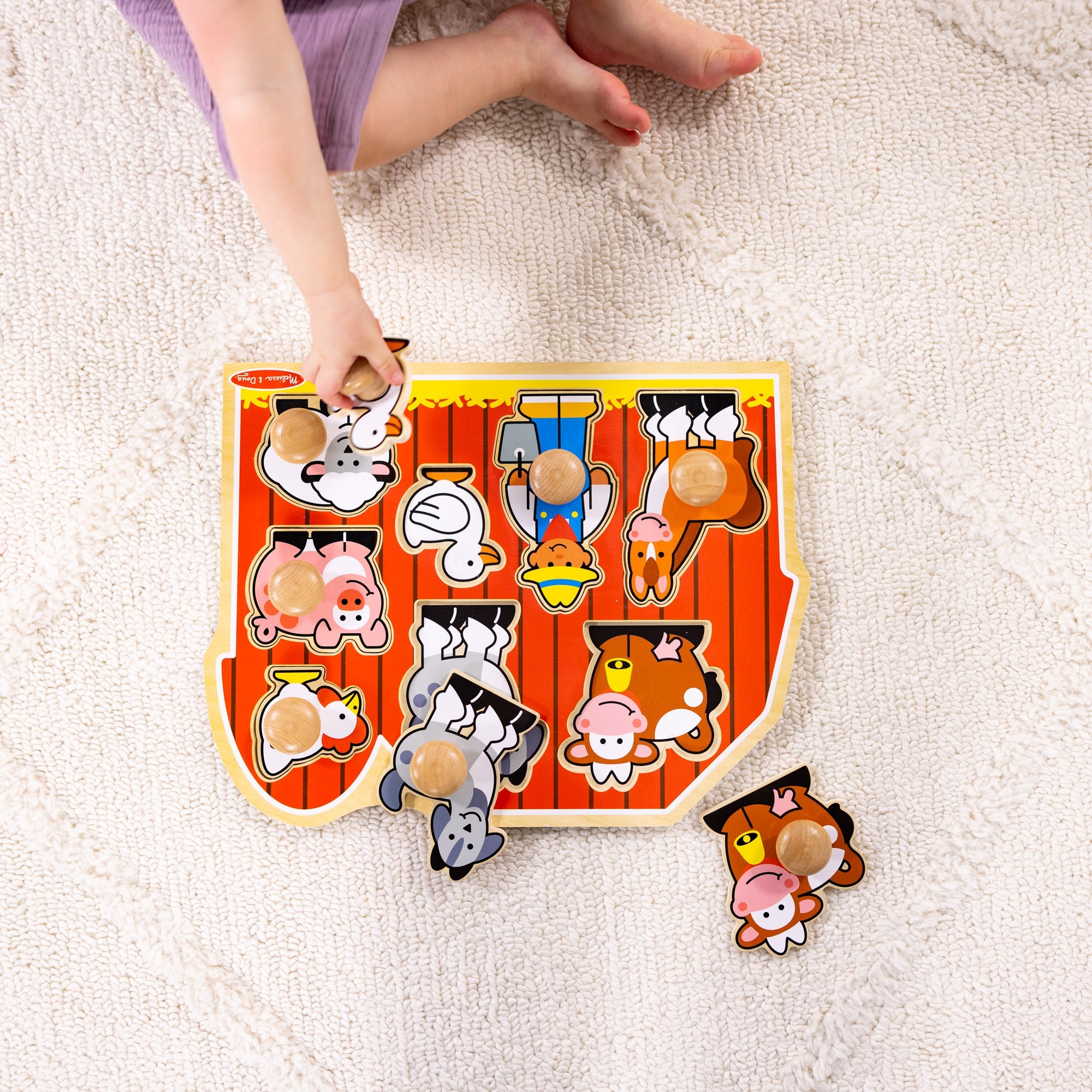 Farm Friends Jumbo Peg Puzzle - 8 Pieces